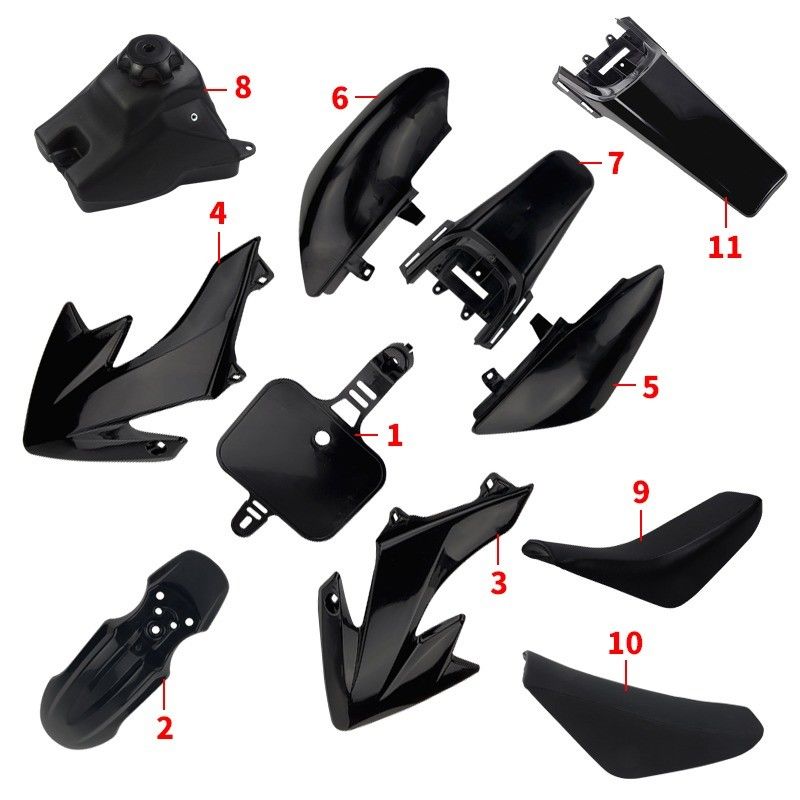 CRF50 Plastic Parts Set Black or White Fairing Body Kits Mudguards Fenders Customized
