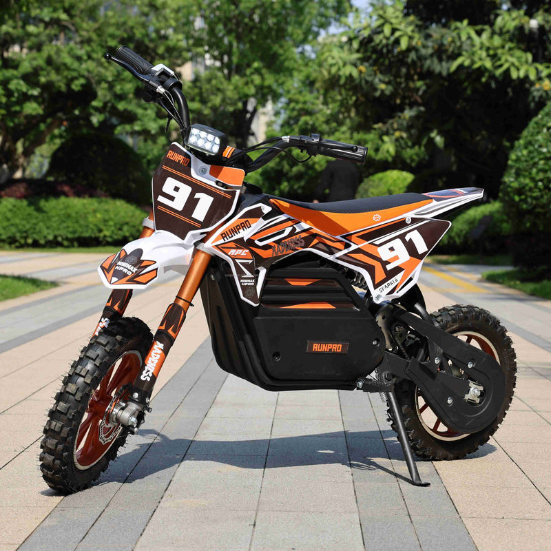 RUNPRO 2024 1000W Electric Dirt Bike for Kids Customizable Mini Trail Pocket Bike Disc F/R