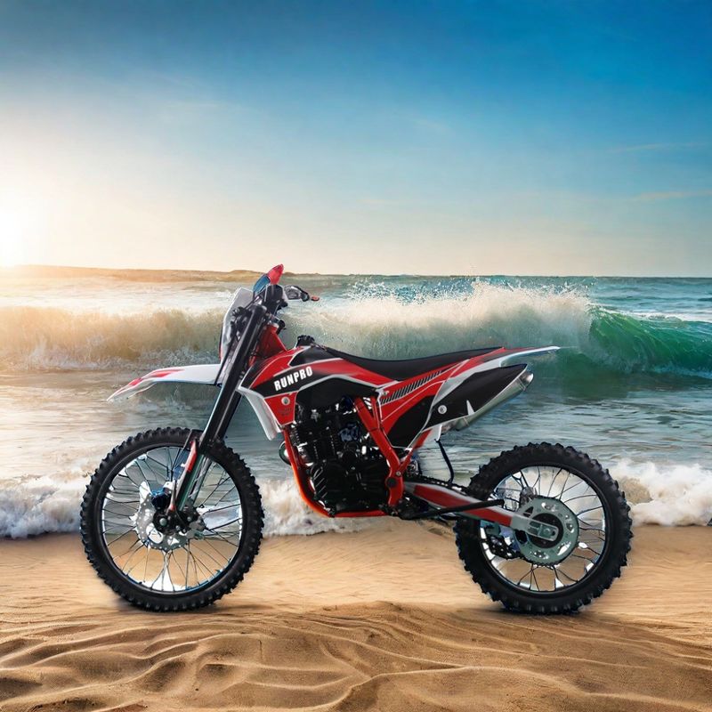 Hydraulic Disc Brake 250cc Gas Dirt Bike for Adult RUNPRO 4 Stroke 21''18'' Tire